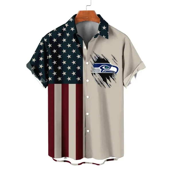 Seattle Seahawks | Classic Retro Mascot Line Hawaiian Shirt
