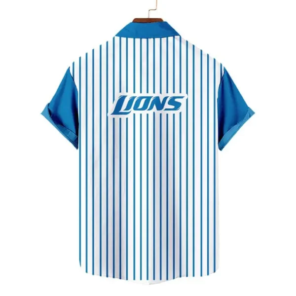 Detroit Lions | Classic Retro Mascot Line Hawaiian Shirt - Image 2