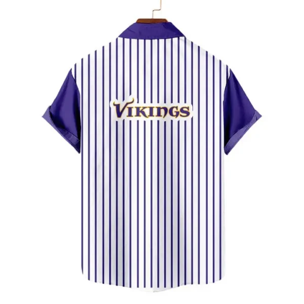 Minnesota Vikings | Classic Retro Mascot Line Hawaiian Shirt - Image 2