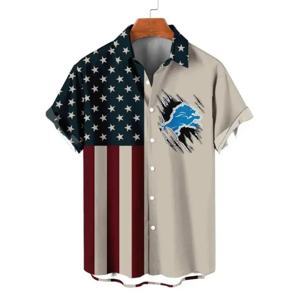 Detroit Lions | Classic Retro Mascot Line Hawaiian Shirt