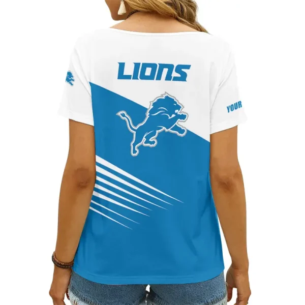 Detroit Lions Summer New Women's Short Sleeve T-shirt 3D Trending 2025 AGCWTS866 - Image 2