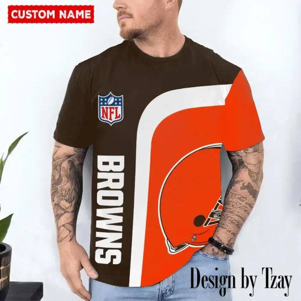 Cleveland Browns Trendy Men's 3D Printed T-shirt Fashion O-neck 2025 AZTS1190