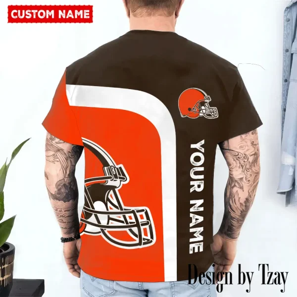 Cleveland Browns Trendy Men's 3D Printed T-shirt Fashion O-neck 2025 AZTS1190 - Image 2