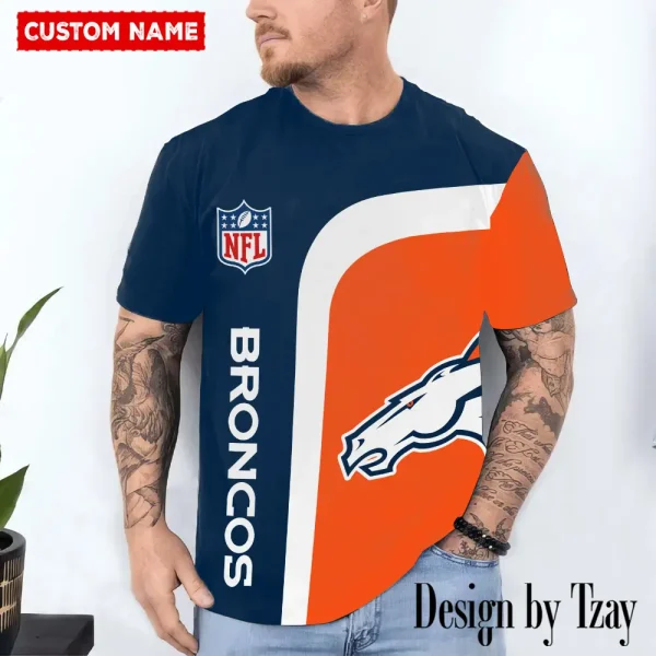 Denver Broncos Trendy Men's 3D Printed T-shirt Fashion O-neck 2025 AZTS1192