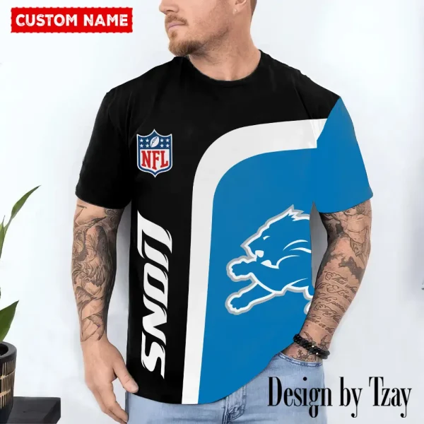 Detroit Lions Trendy Men's 3D Printed T-shirt Fashion O-neck 2025 AZTS1193