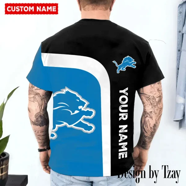 Detroit Lions Trendy Men's 3D Printed T-shirt Fashion O-neck 2025 AZTS1193 - Image 2