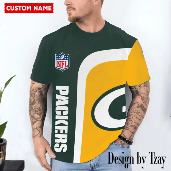 Green Bay Packers Trendy Men's 3D Printed T-shirt Fashion O-neck 2025 AZTS1194