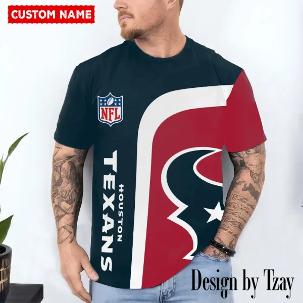 Houston Texans Trendy Men's 3D Printed T-shirt Fashion O-neck 2025 AZTS1195