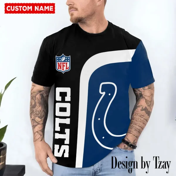 Indianapolis Colts Trendy Men's 3D Printed T-shirt Fashion O-neck 2025 AZTS1196