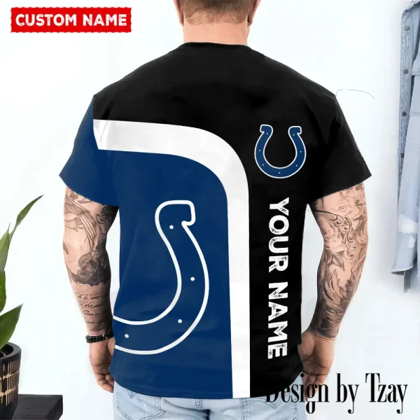 Indianapolis Colts Trendy Men's 3D Printed T-shirt Fashion O-neck 2025 AZTS1196 - Image 2
