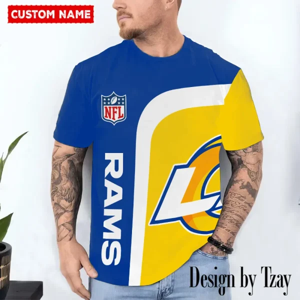 Los Angeles Rams Trendy Men's 3D Printed T-shirt Fashion O-neck 2025 AZTS1200