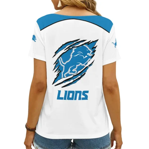 Detroit Lions Summer New Women's Short Sleeve T-shirt 3D Trending 2025 AGCWTS888 - Image 2