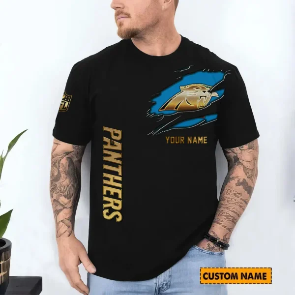 Carolina Panthers Trendy Men's 3D Printed T-shirt Fashion O-neck 2025 AZTS1205