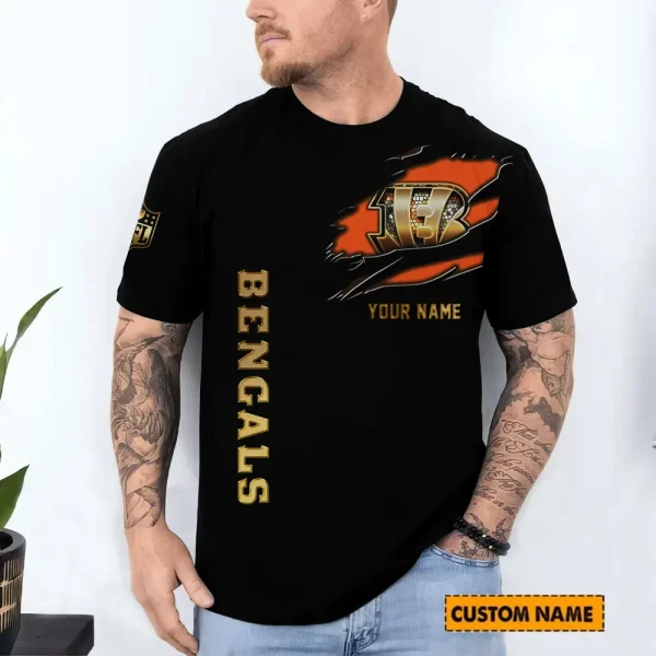 Cincinnati Bengals Trendy Men's 3D Printed T-shirt Fashion O-neck 2025 AZTS1207