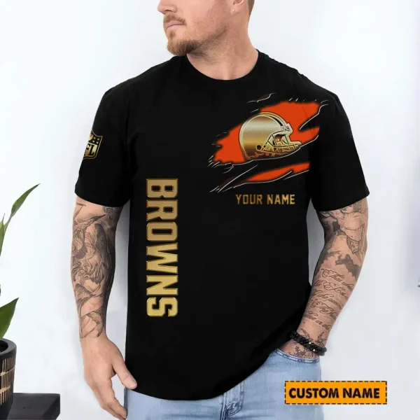 Cleveland Browns Trendy Men's 3D Printed T-shirt Fashion O-neck 2025 AZTS1208