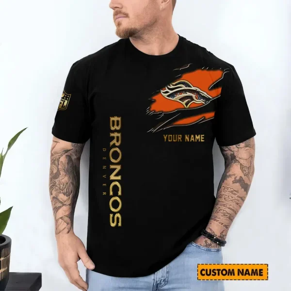 Denver Broncos Trendy Men's 3D Printed T-shirt Fashion O-neck 2025 AZTS1210