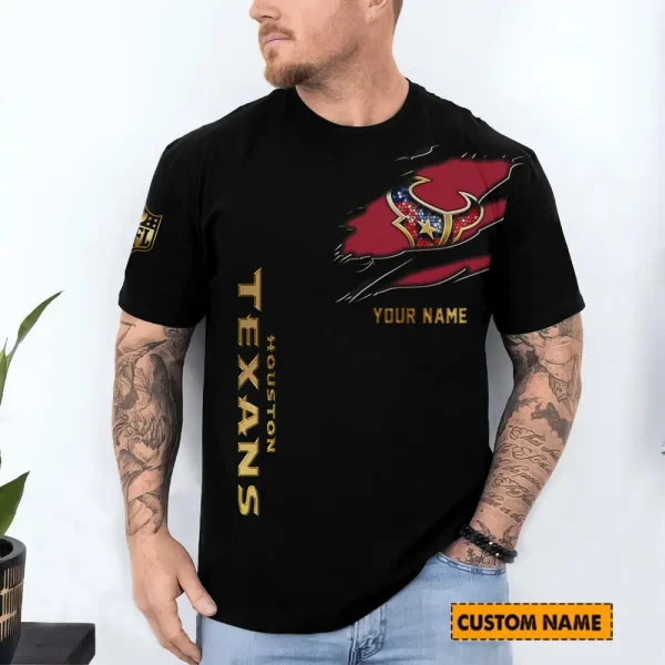 Houston Texans Trendy Men's 3D Printed T-shirt Fashion O-neck 2025 AZTS1213