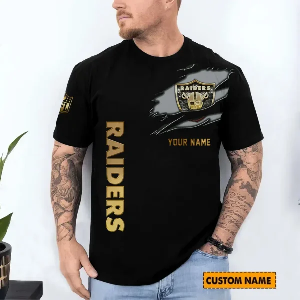 Las Vegas Raiders Trendy Men's 3D Printed T-shirt Fashion O-neck 2025 AZTS1217