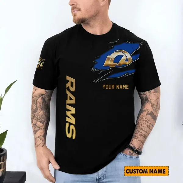Los Angeles Rams Trendy Men's 3D Printed T-shirt Fashion O-neck 2025 AZTS1219