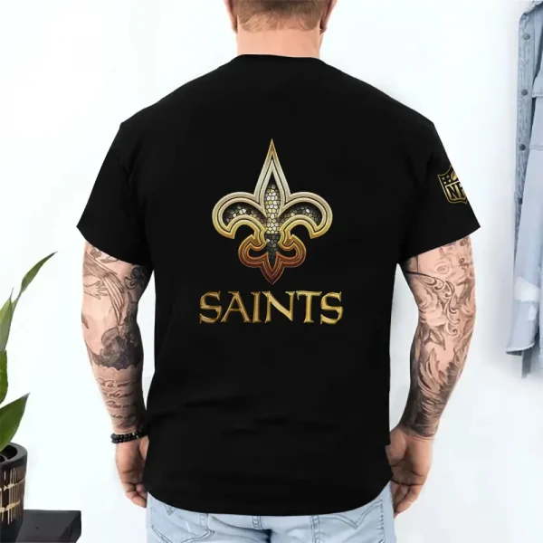 New Orleans Saints Trendy Men's 3D Printed T-shirt Fashion O-neck 2025 AZTS1223 - Image 2