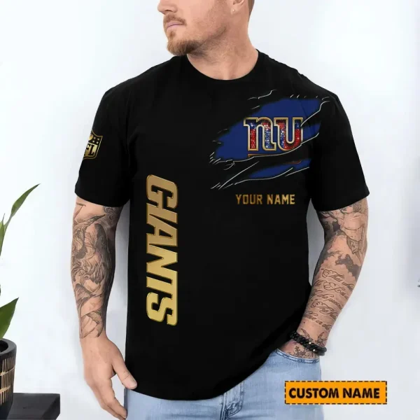 New York Giants Trendy Men's 3D Printed T-shirt Fashion O-neck 2025 AZTS1224