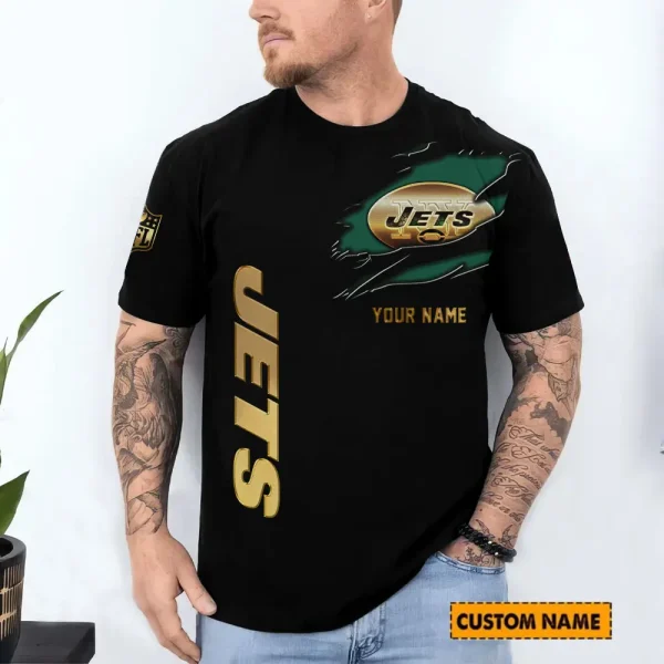 New York Jets Trendy Men's 3D Printed T-shirt Fashion O-neck 2025 AZTS1225