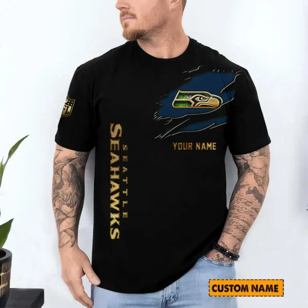 Seattle Seahawks Trendy Men's 3D Printed T-shirt Fashion O-neck 2025 AZTS1229