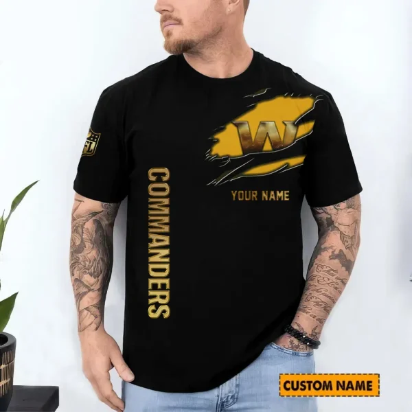 Washington Commanders Trendy Men's 3D Printed T-shirt Fashion O-neck 2025 AZTS1232