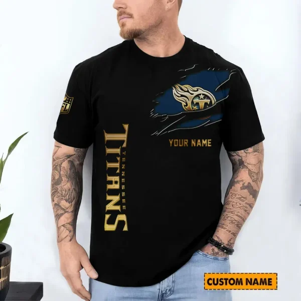 Tennessee Titans Trendy Men's 3D Printed T-shirt Fashion O-neck 2025 AZTS1231