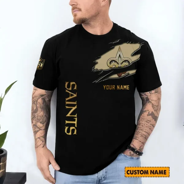 New Orleans Saints Trendy Men's 3D Printed T-shirt Fashion O-neck 2025 AZTS1223