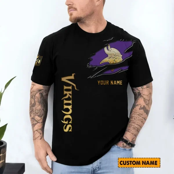 Minnesota Vikings Trendy Men's 3D Printed T-shirt Fashion O-neck 2025 AZTS1221