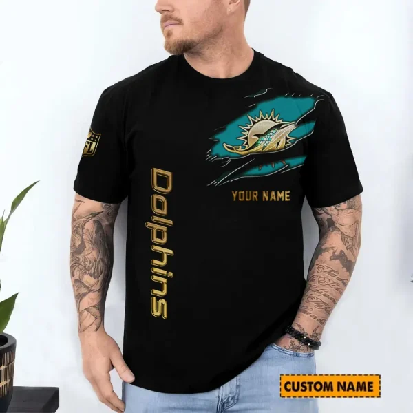 Miami Dolphins Trendy Men's 3D Printed T-shirt Fashion O-neck 2025 AZTS1220