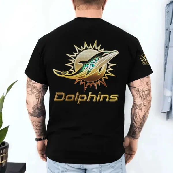 Miami Dolphins Trendy Men's 3D Printed T-shirt Fashion O-neck 2025 AZTS1220 - Image 2