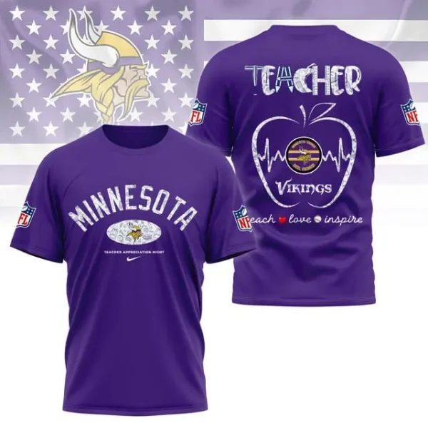 Minnesota Vikings Peach Love Inspired Tshirt - Image 2