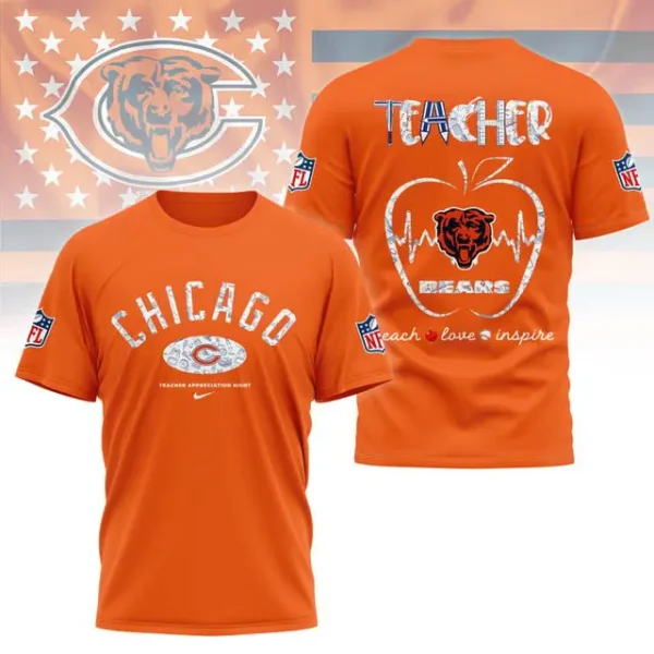 Chicago Bears Peach Love Inspired Tshirt