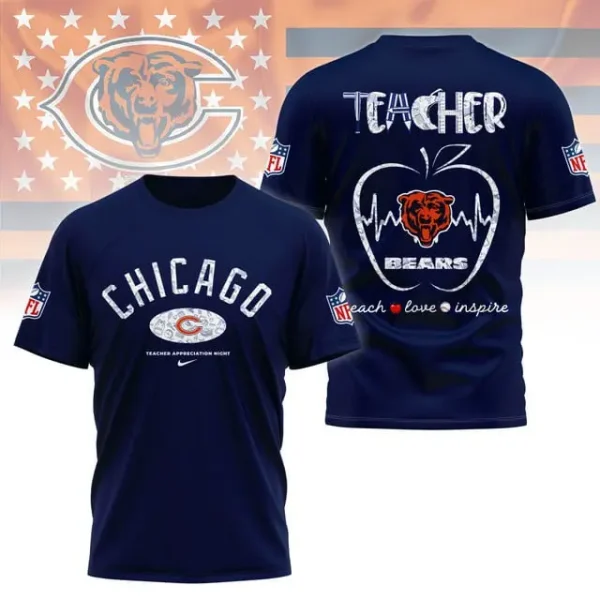 Chicago Bears Peach Love Inspired Tshirt - Image 2
