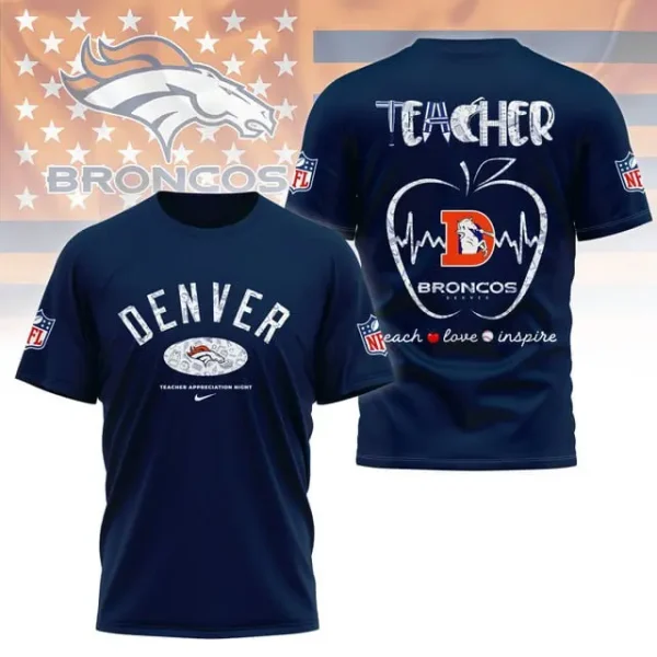 Denver Broncos Peach Love Inspired Tshirt - Image 2