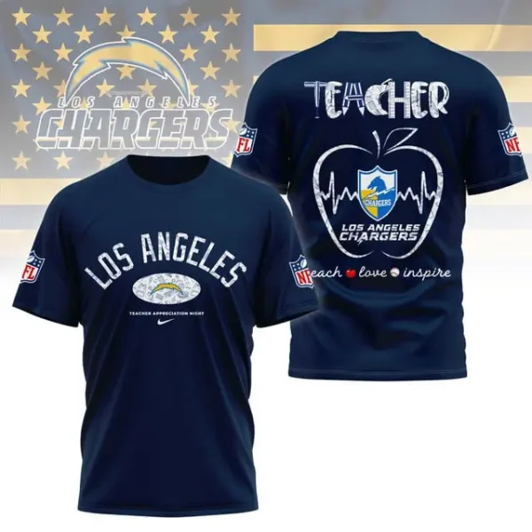 Los Angeles Chargers Peach Love Inspired Tshirt - Image 2