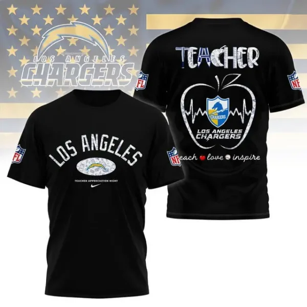 Los Angeles Chargers Peach Love Inspired Tshirt - Image 4