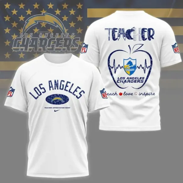 Los Angeles Chargers Peach Love Inspired Tshirt - Image 5