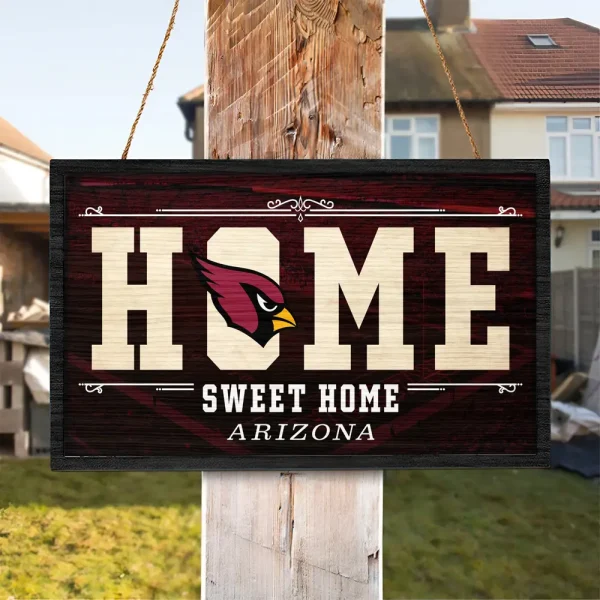 Arizona Cardinals Rectangle Wood Sign