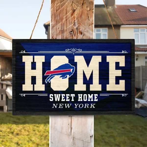 Buffalo Bills Rectangle Wood Sign