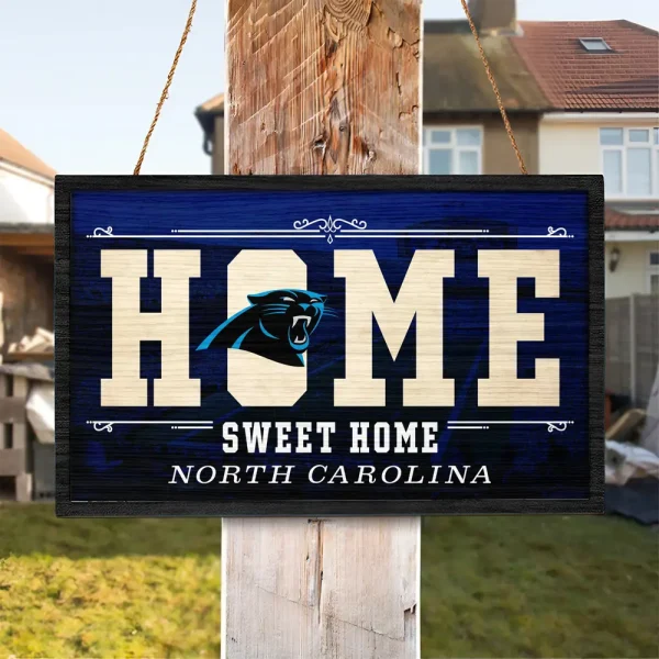 Carolina Panthers Rectangle Wood Sign