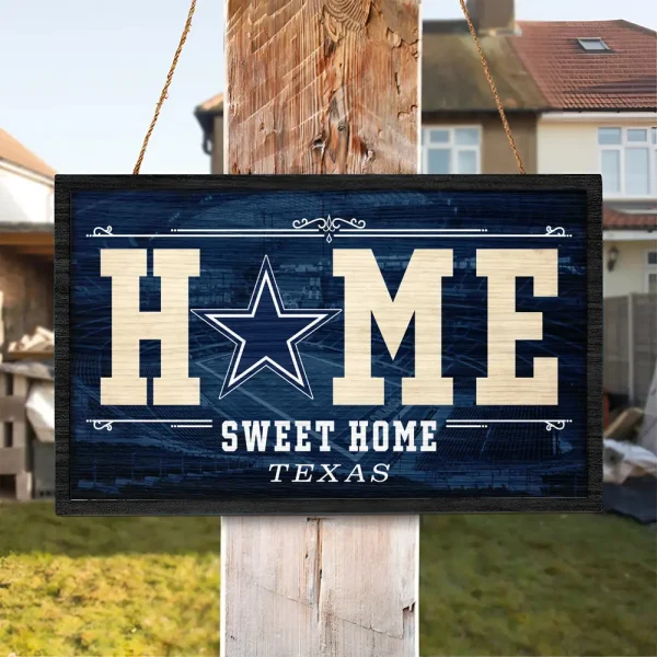 Dallas Cowboys Rectangle Wood Sign