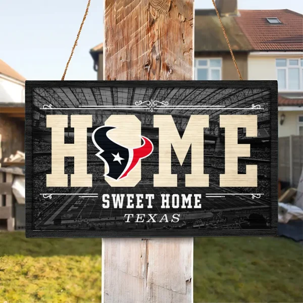 Houston Texans Rectangle Wood Sign