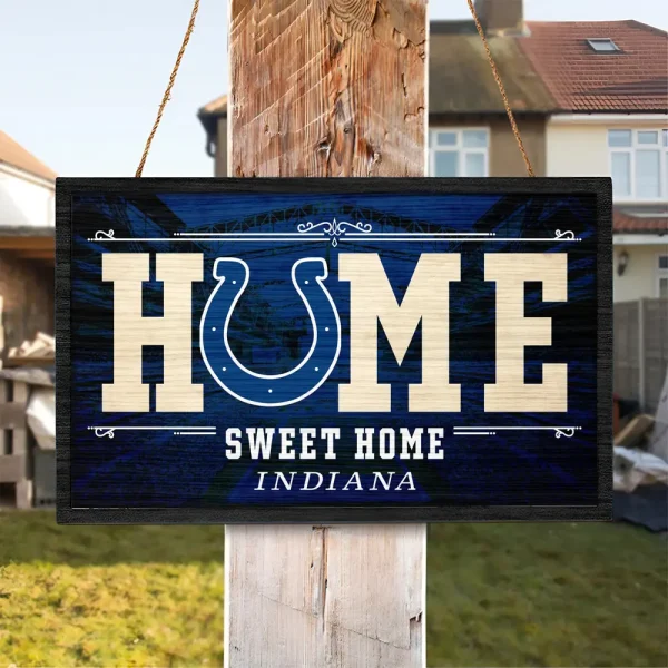 Indianapolis Colts Rectangle Wood Sign