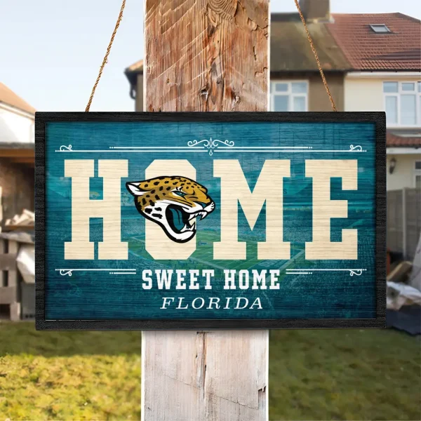 Jacksonville Jaguars Rectangle Wood Sign