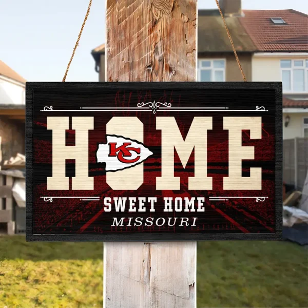 Kansas City Chiefs Rectangle Wood Sign