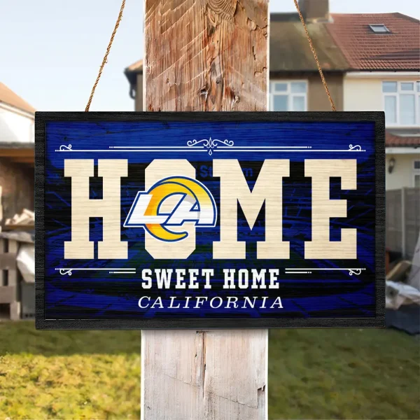 Los Angeles Rams Rectangle Wood Sign