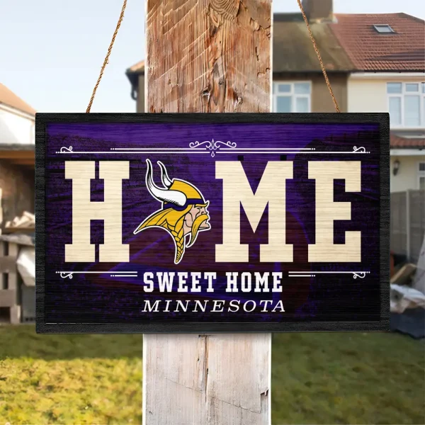 Minnesota Vikings Rectangle Wood Sign